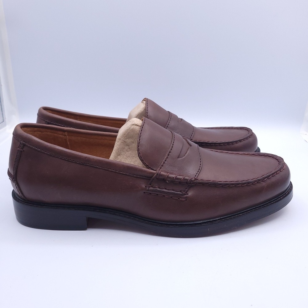 Polo Ralph Lauren Dustan Loafers Mens Size 11 Classic Brown Leather Moc Toe